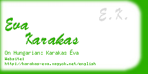 eva karakas business card
