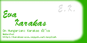 eva karakas business card
